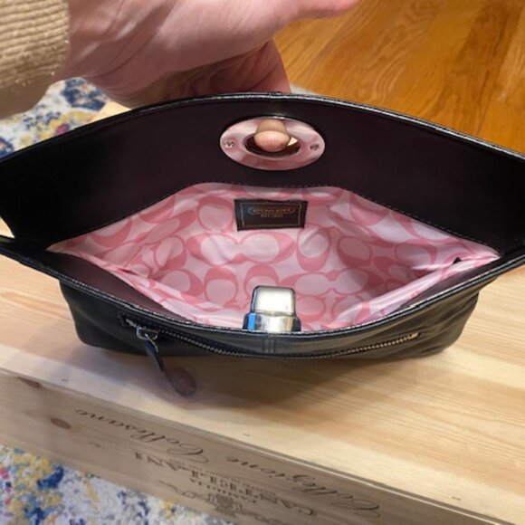 Coach Black Leather Clutch - Picture 2 of 5